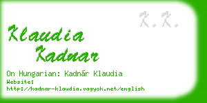 klaudia kadnar business card