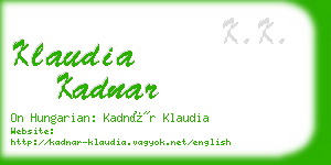 klaudia kadnar business card